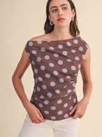 Pretty Polka Dot Brown Top