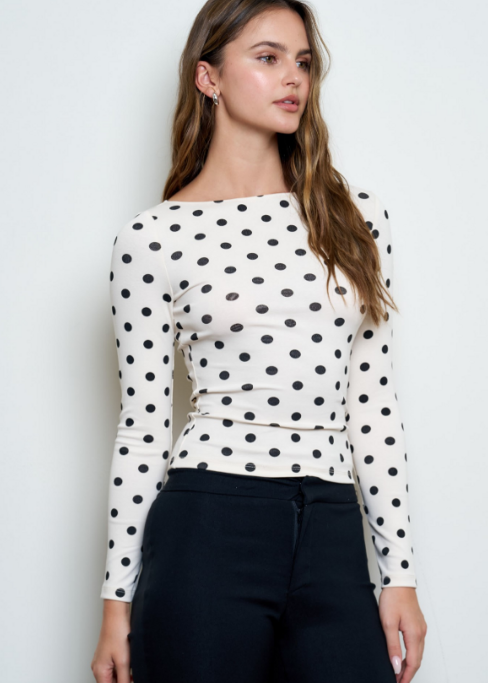 Polka Dot Long Sleeve Top (2 Colors)