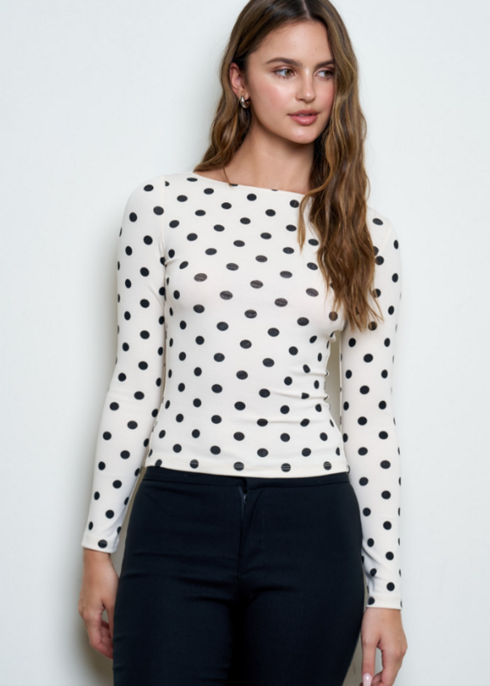Polka Dot Long Sleeve Top (2 Colors)