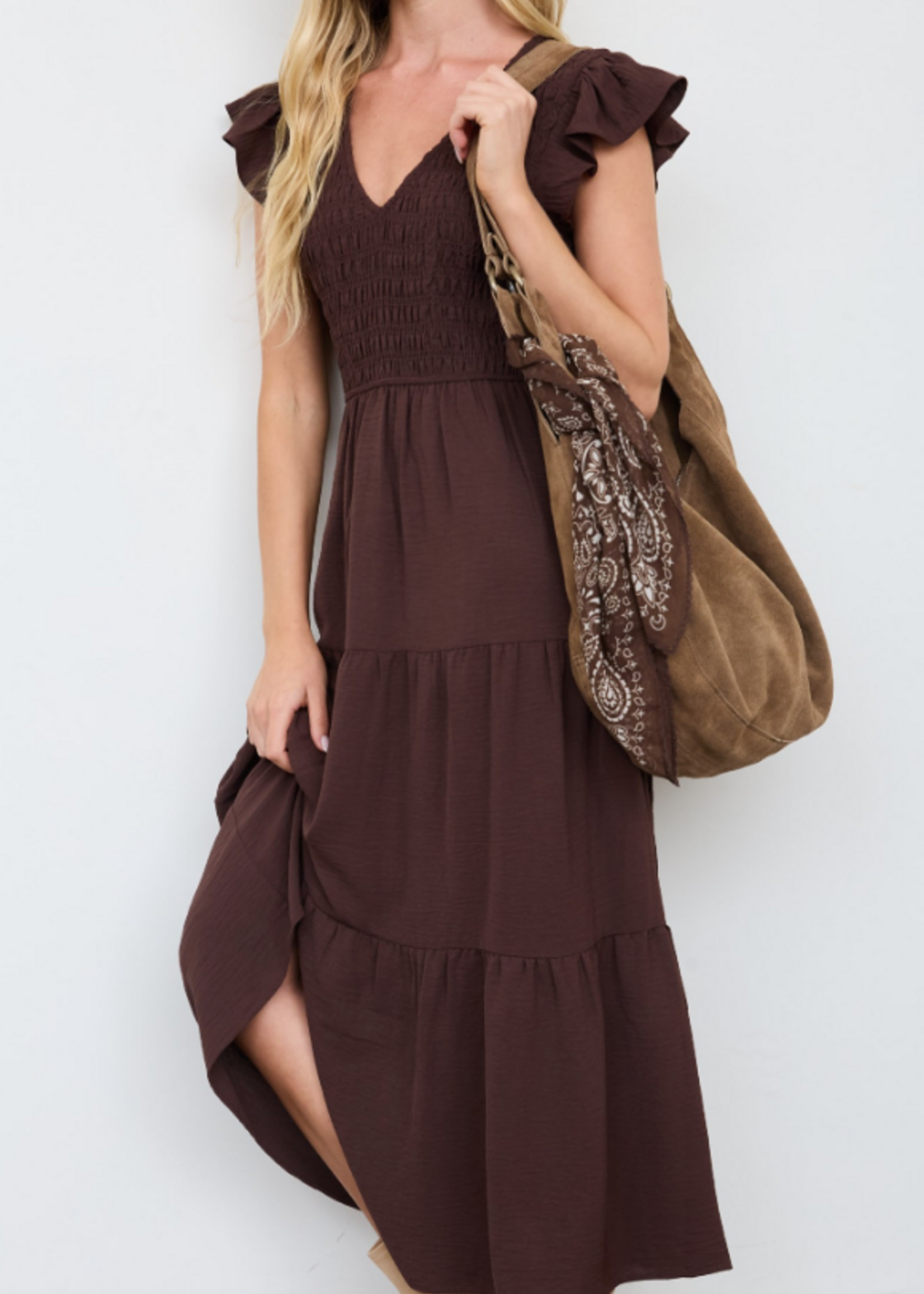 Flutter Sleeve Midi Dress (5 Colors)