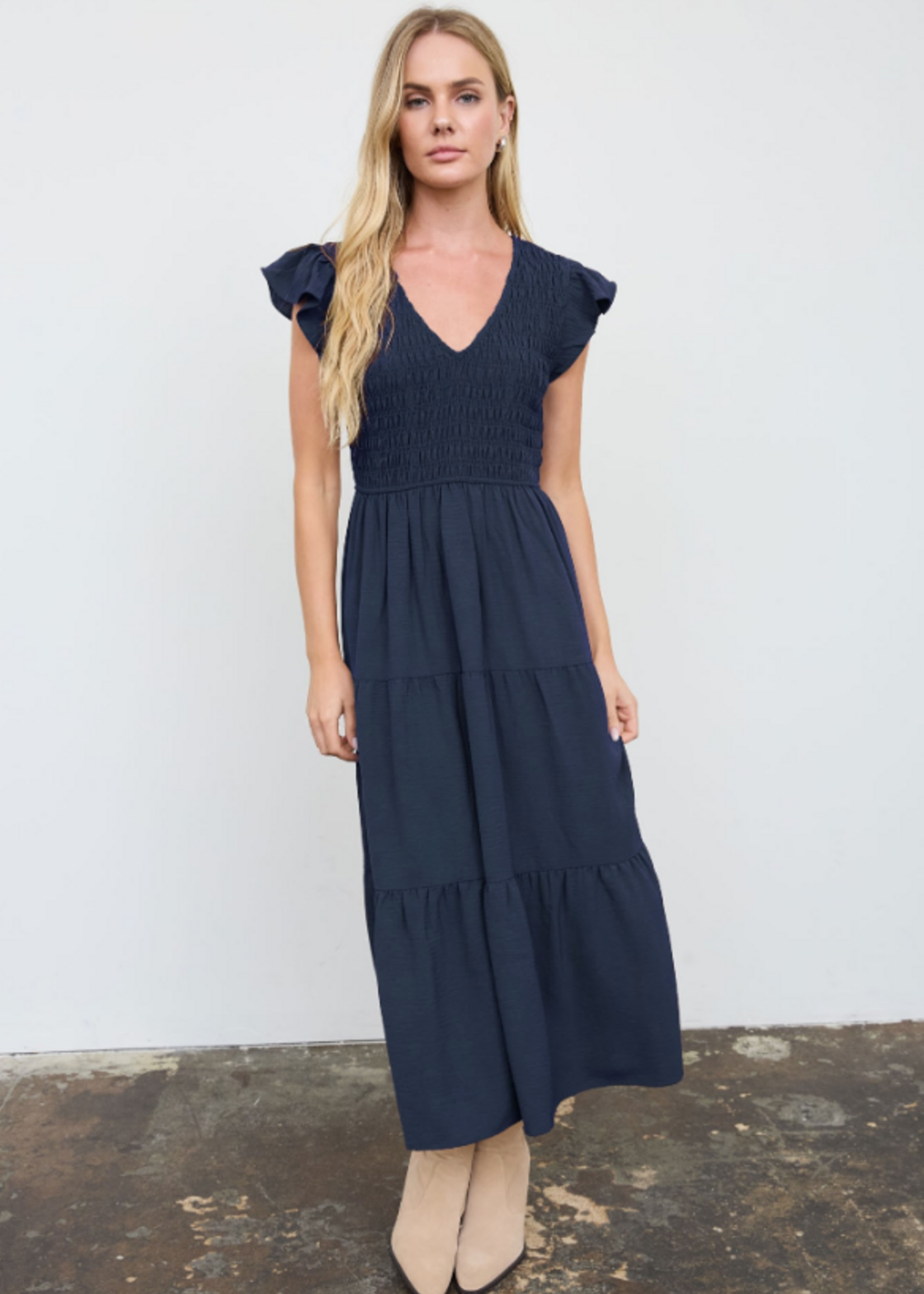 Flutter Sleeve Midi Dress (5 Colors)