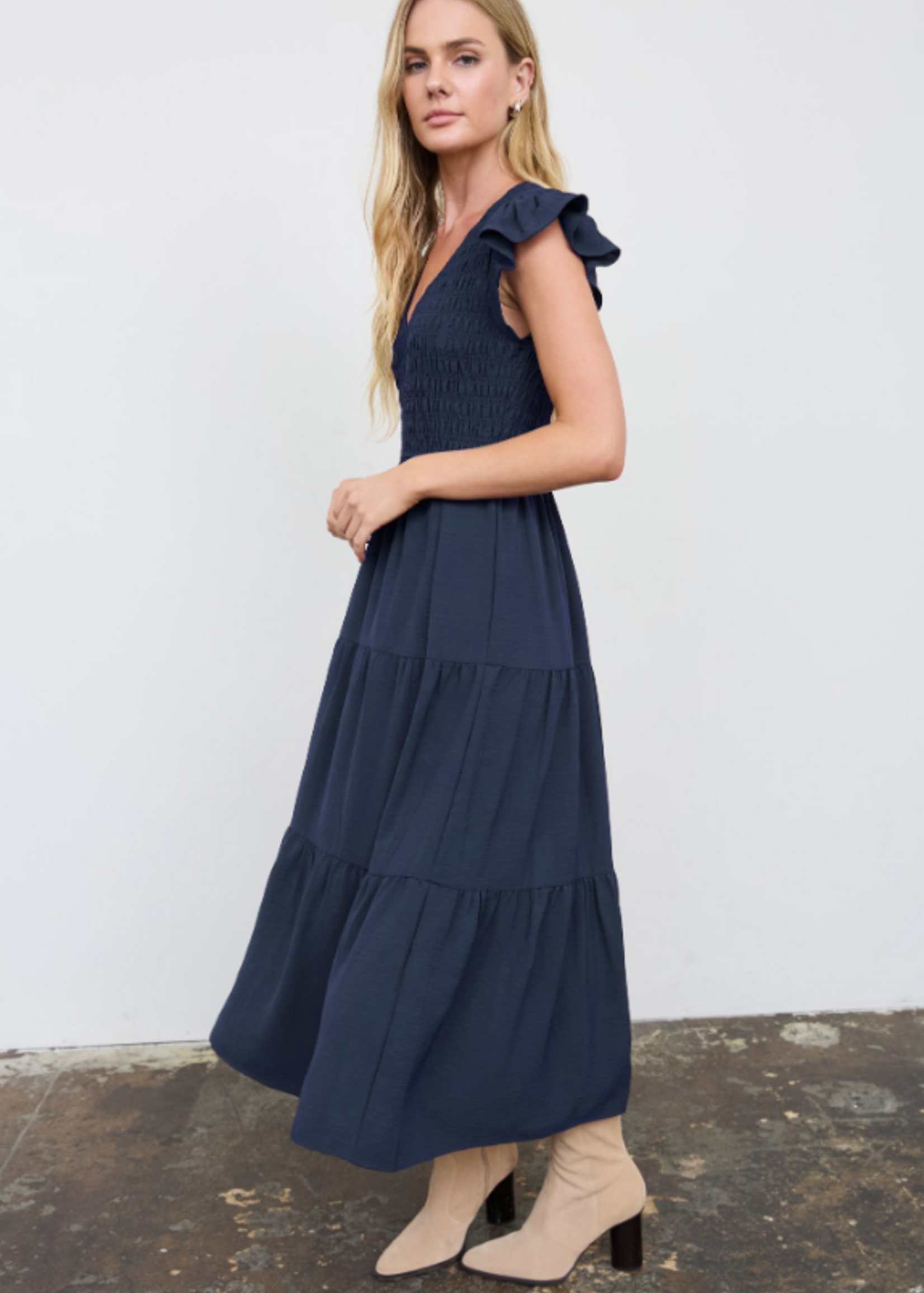 Flutter Sleeve Midi Dress (5 Colors)