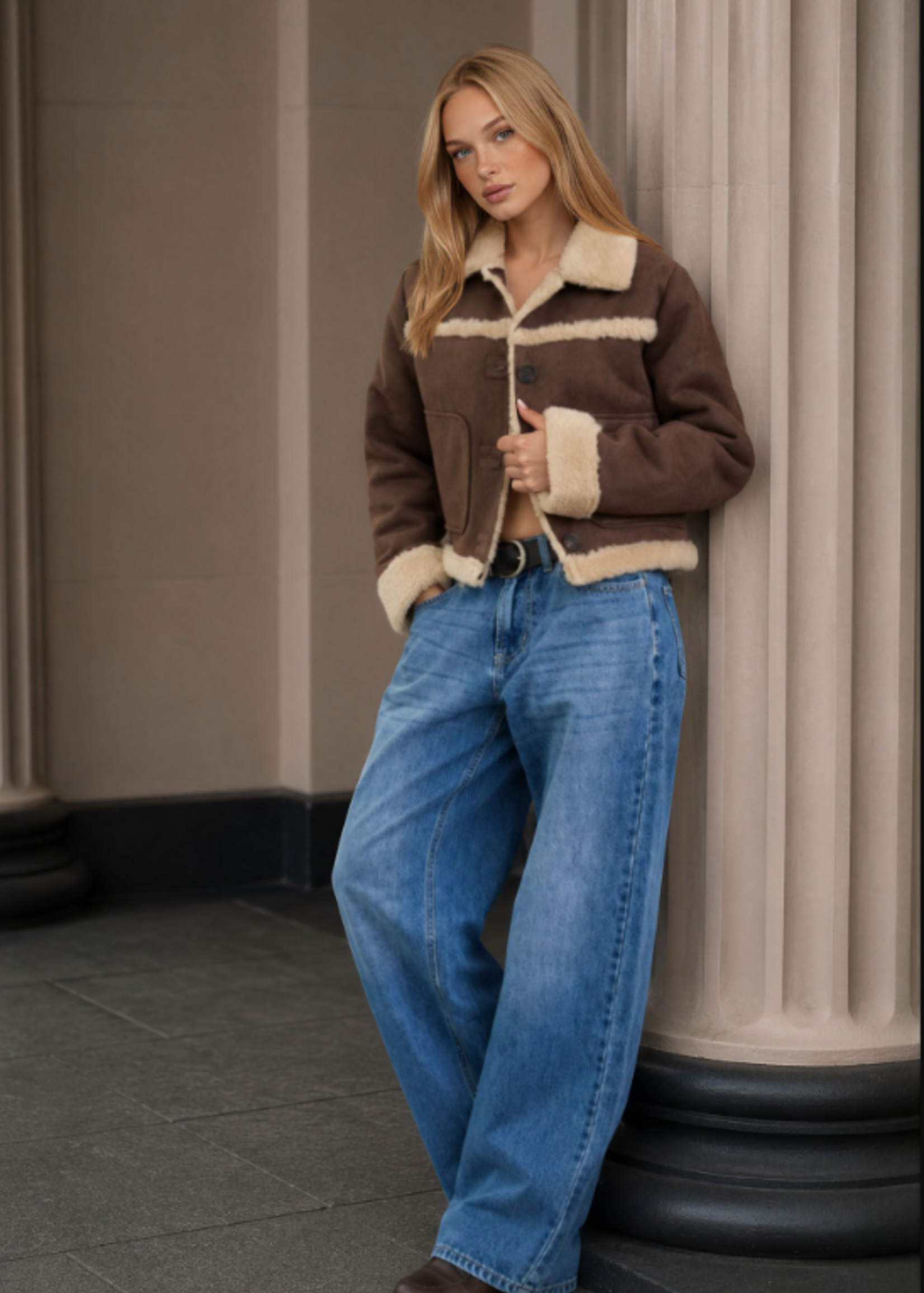 Shearling Suede Jacket