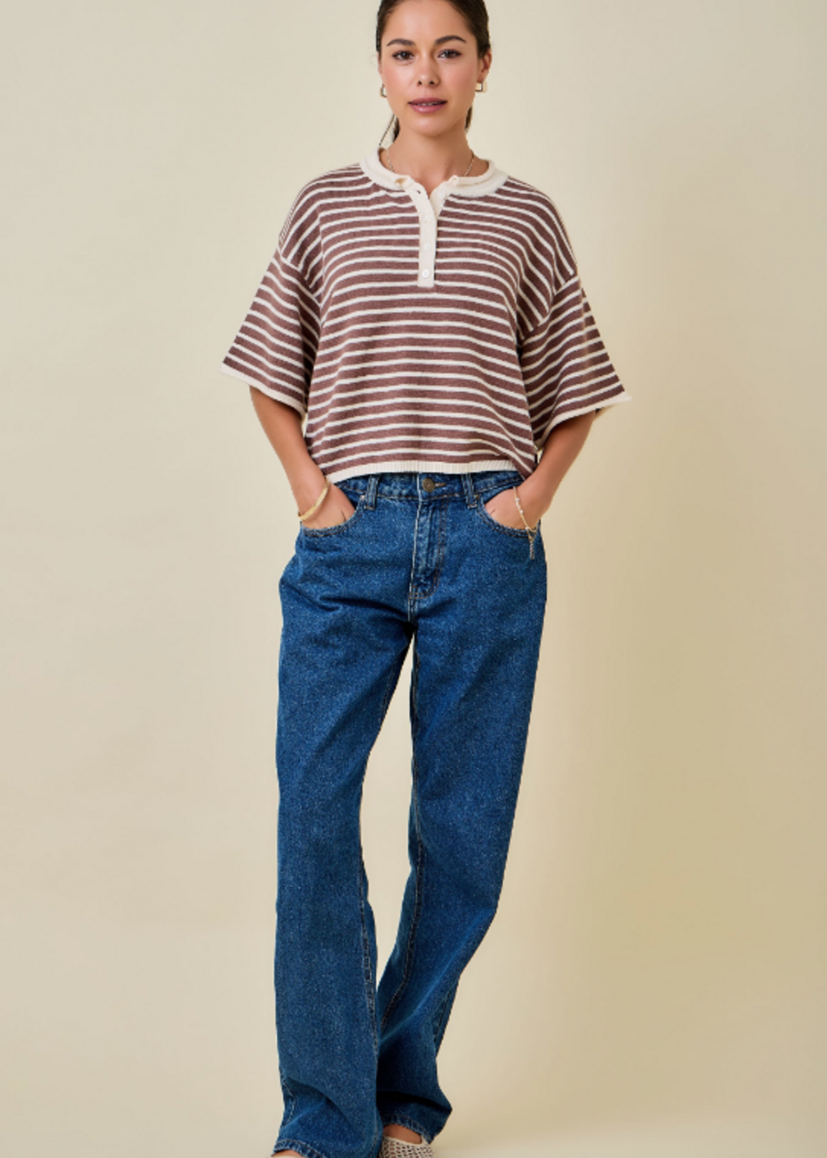 Fall Stripes Henley Top