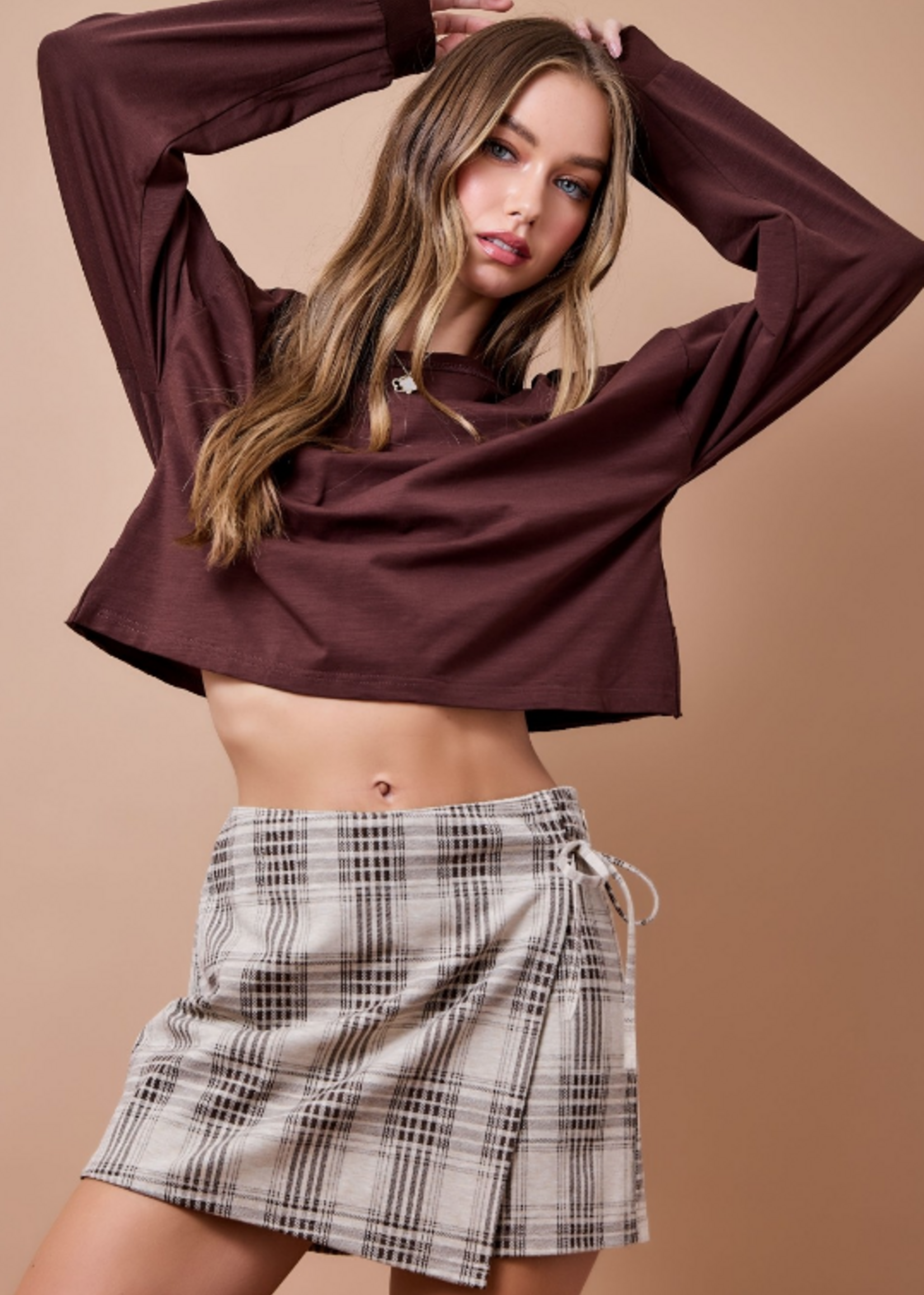 Fall Plaid Wrap Skort