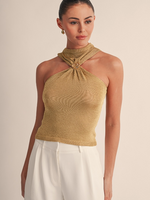 Halter Gold Accent Top (2 Colors)