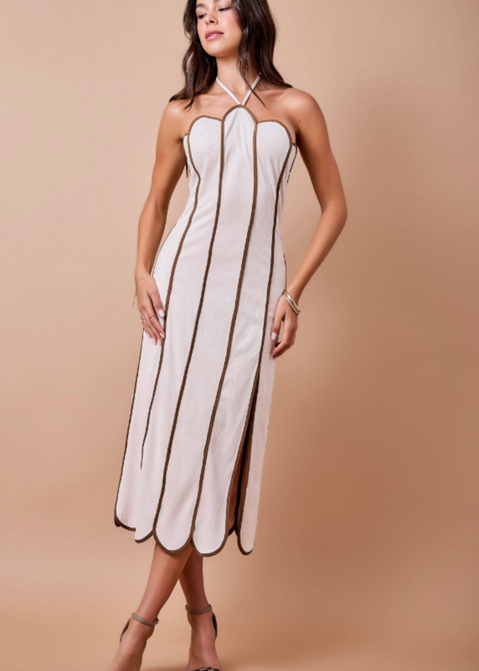 Fall Scallop Midi Dress