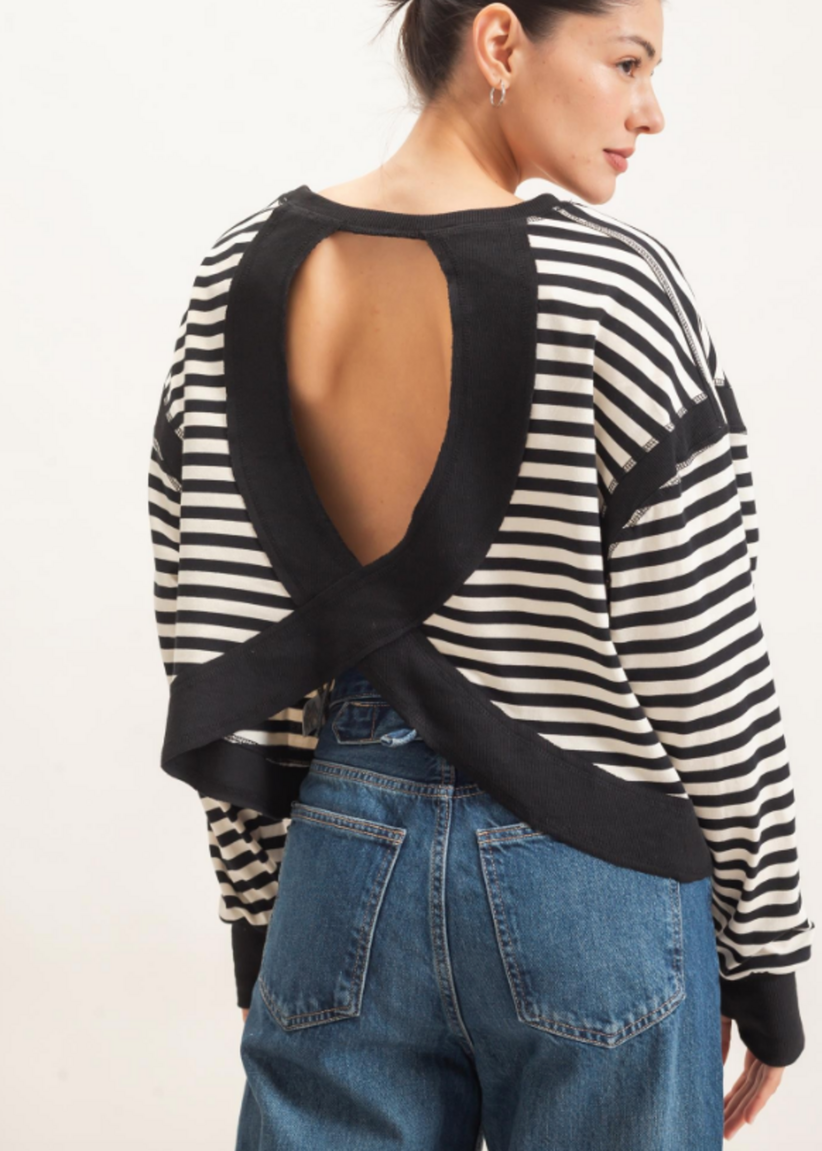 Stripe Hype Open Back Top (3 Colors)