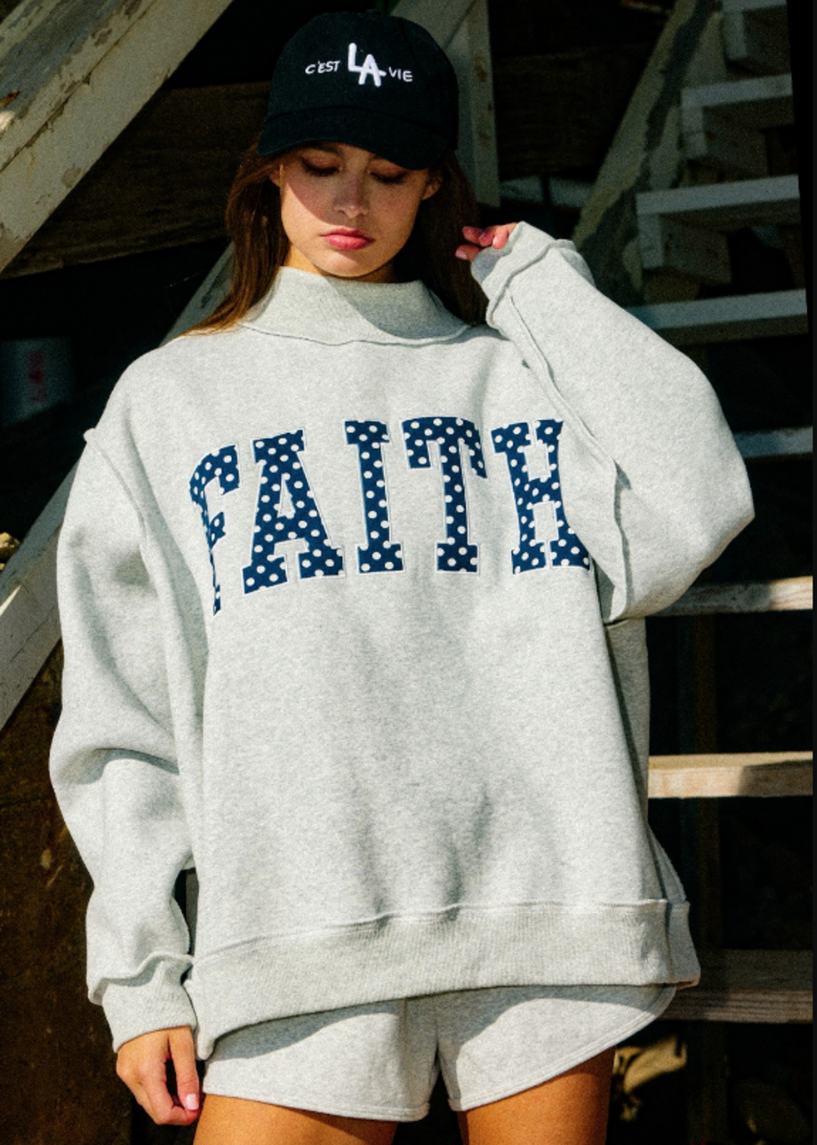 Faith Polka Dot Mockneck