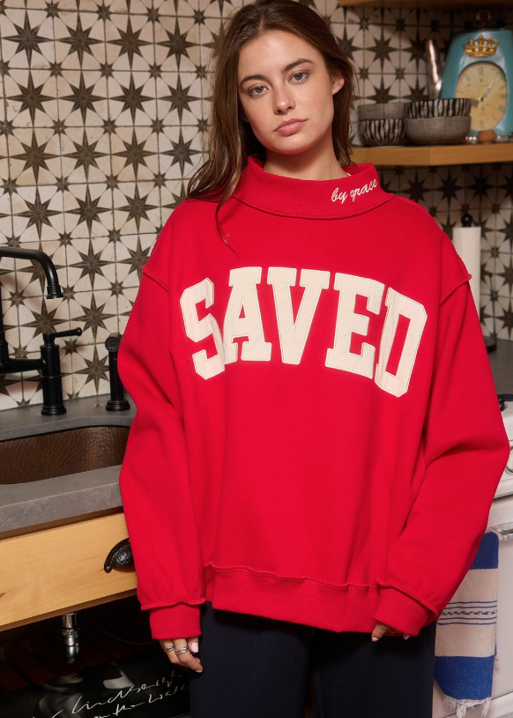 Saved By Grace Mockneck (3 Colors)