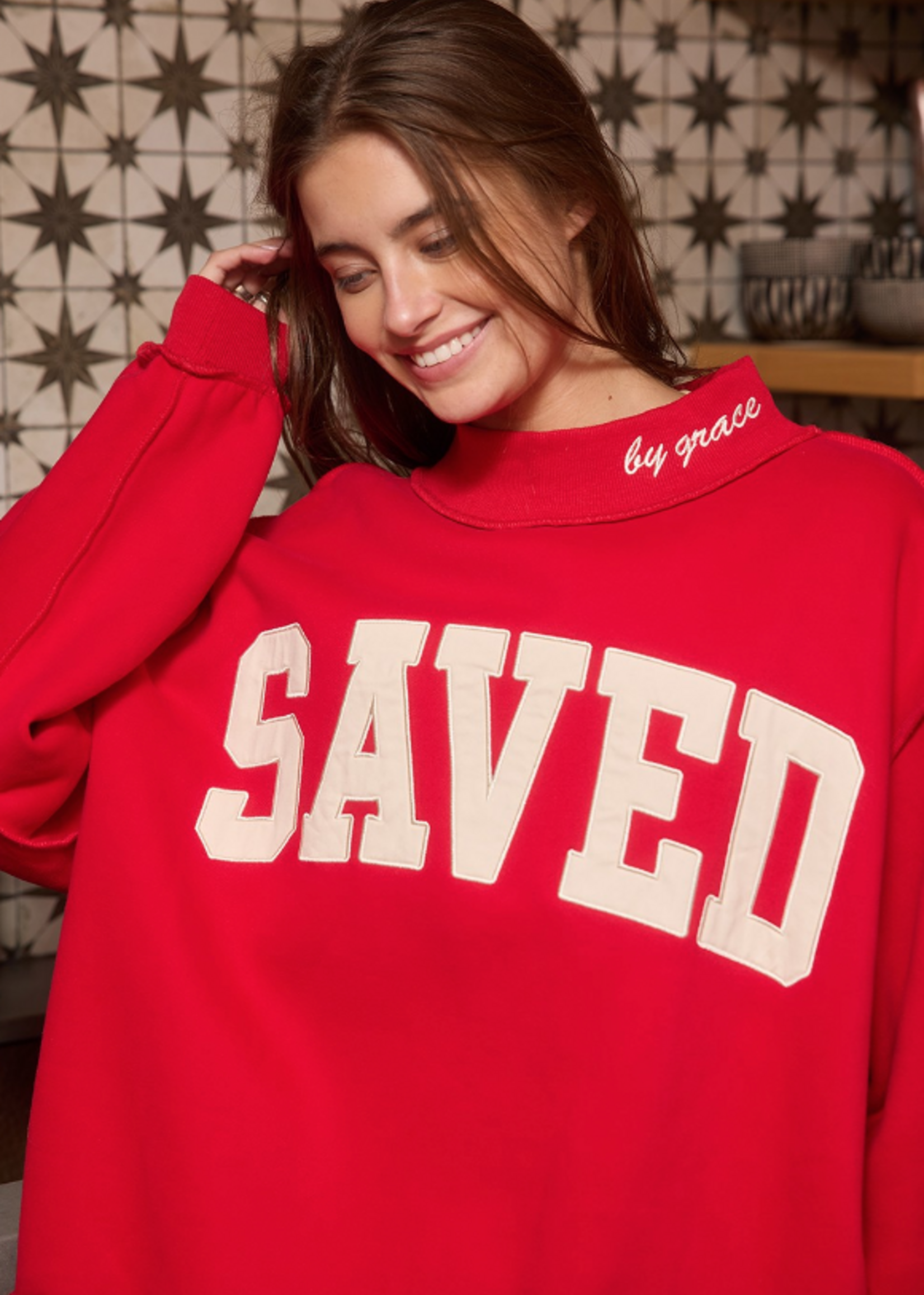 Saved By Grace Mockneck (3 Colors)