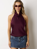 Plum Open Back Top