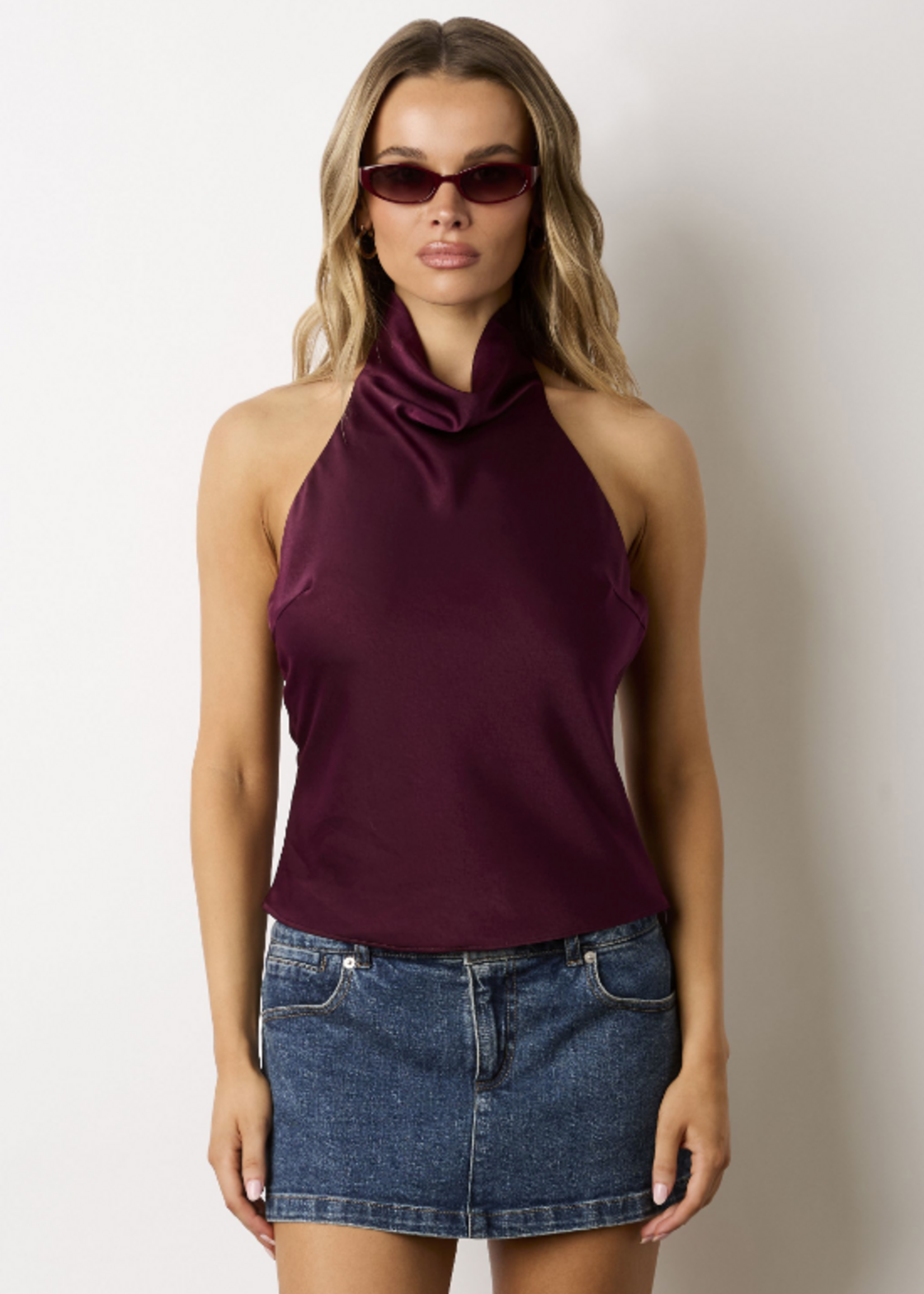 Plum Open Back Top