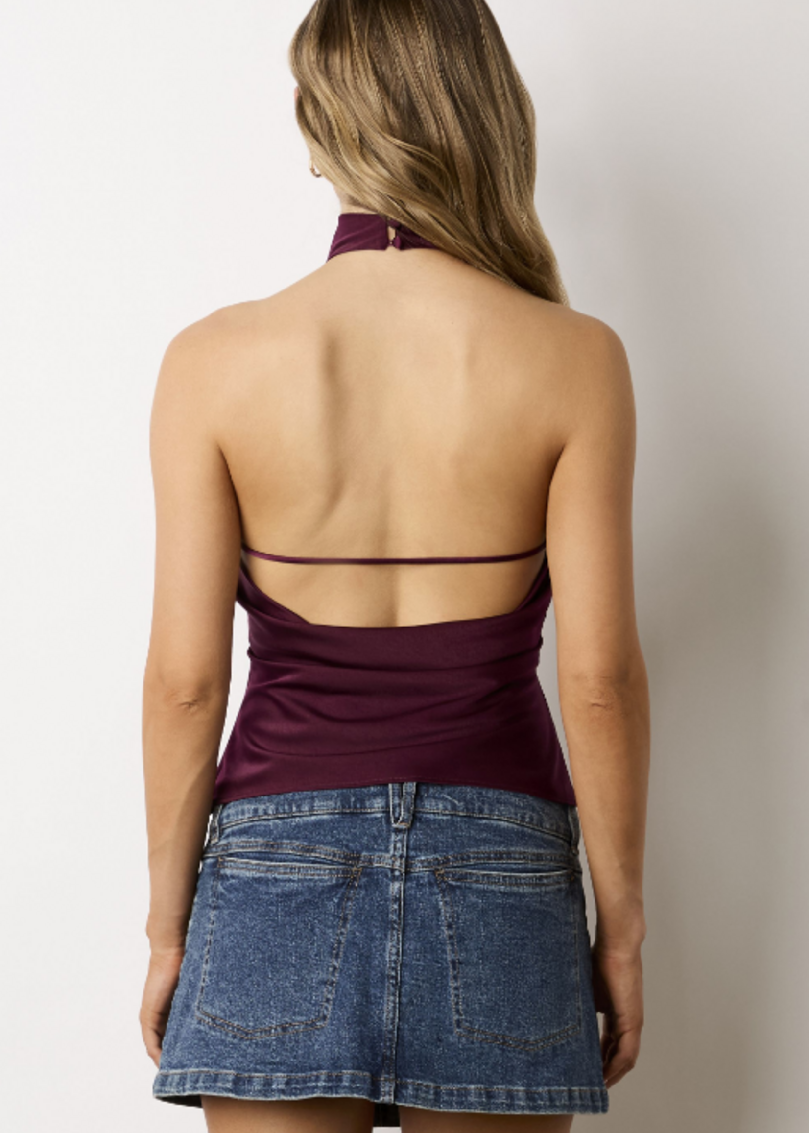 Plum Open Back Top