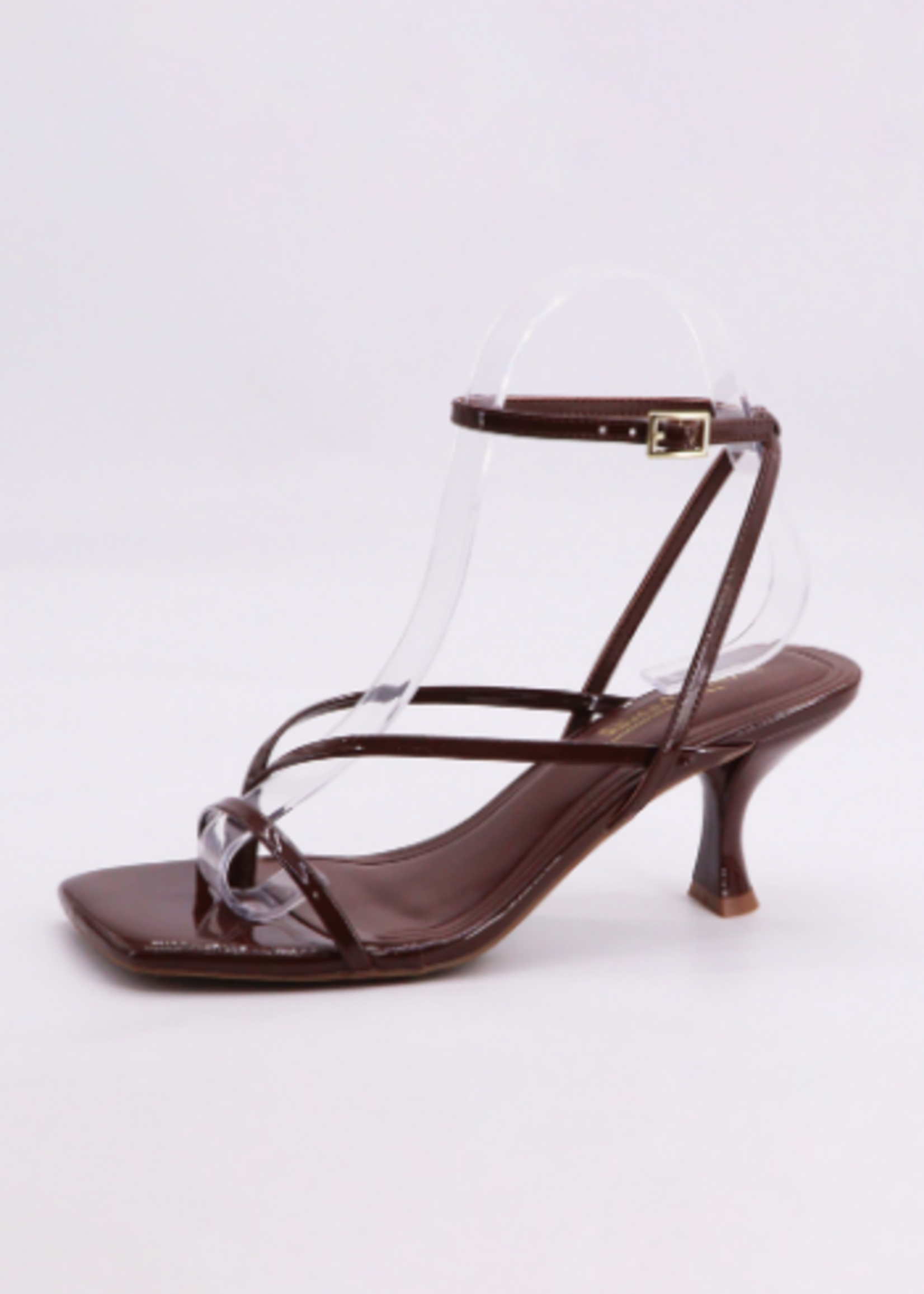 Brown Strappy Kitten Heel