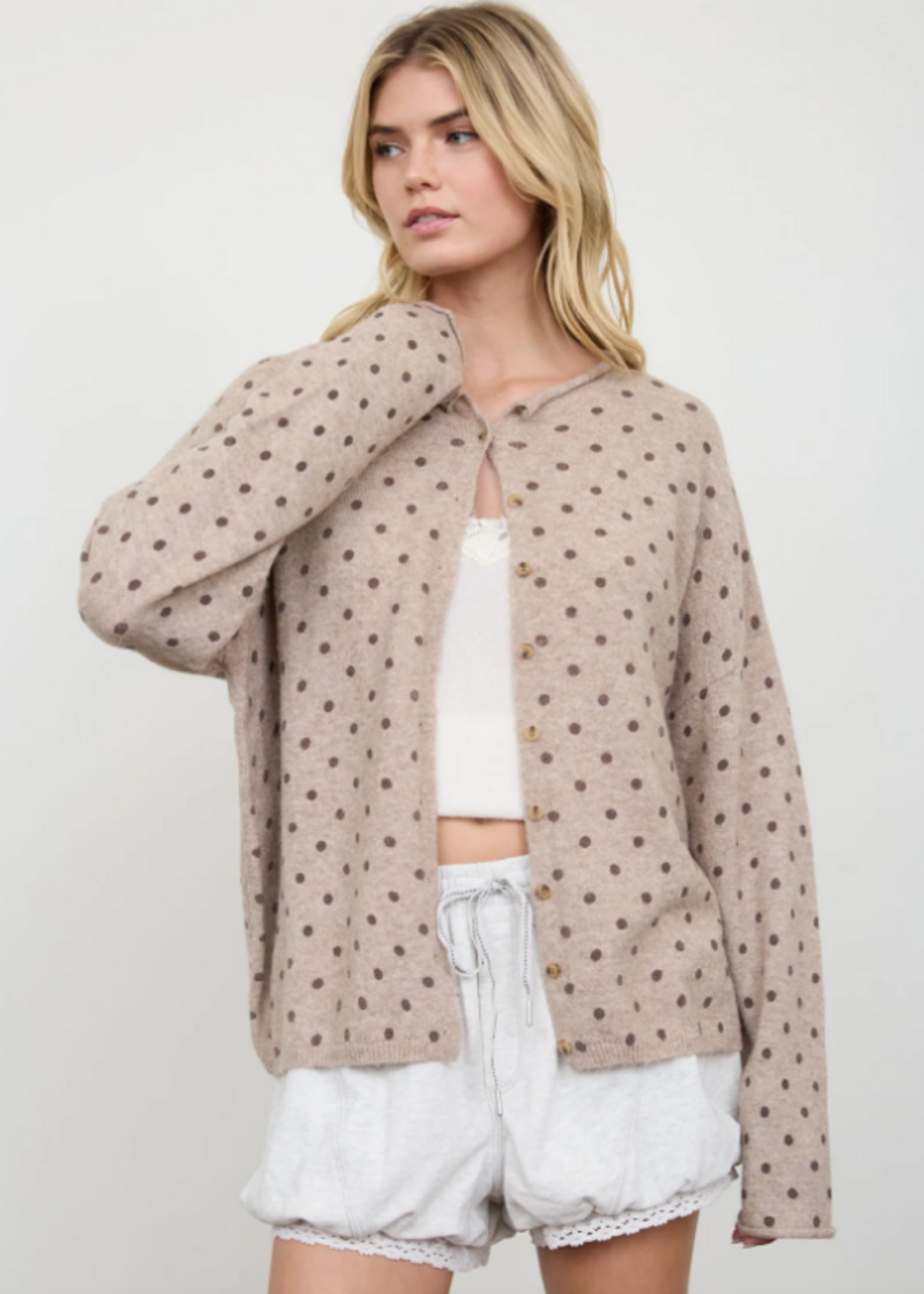 Soft Polka Dot Cardigan (2 Colors)