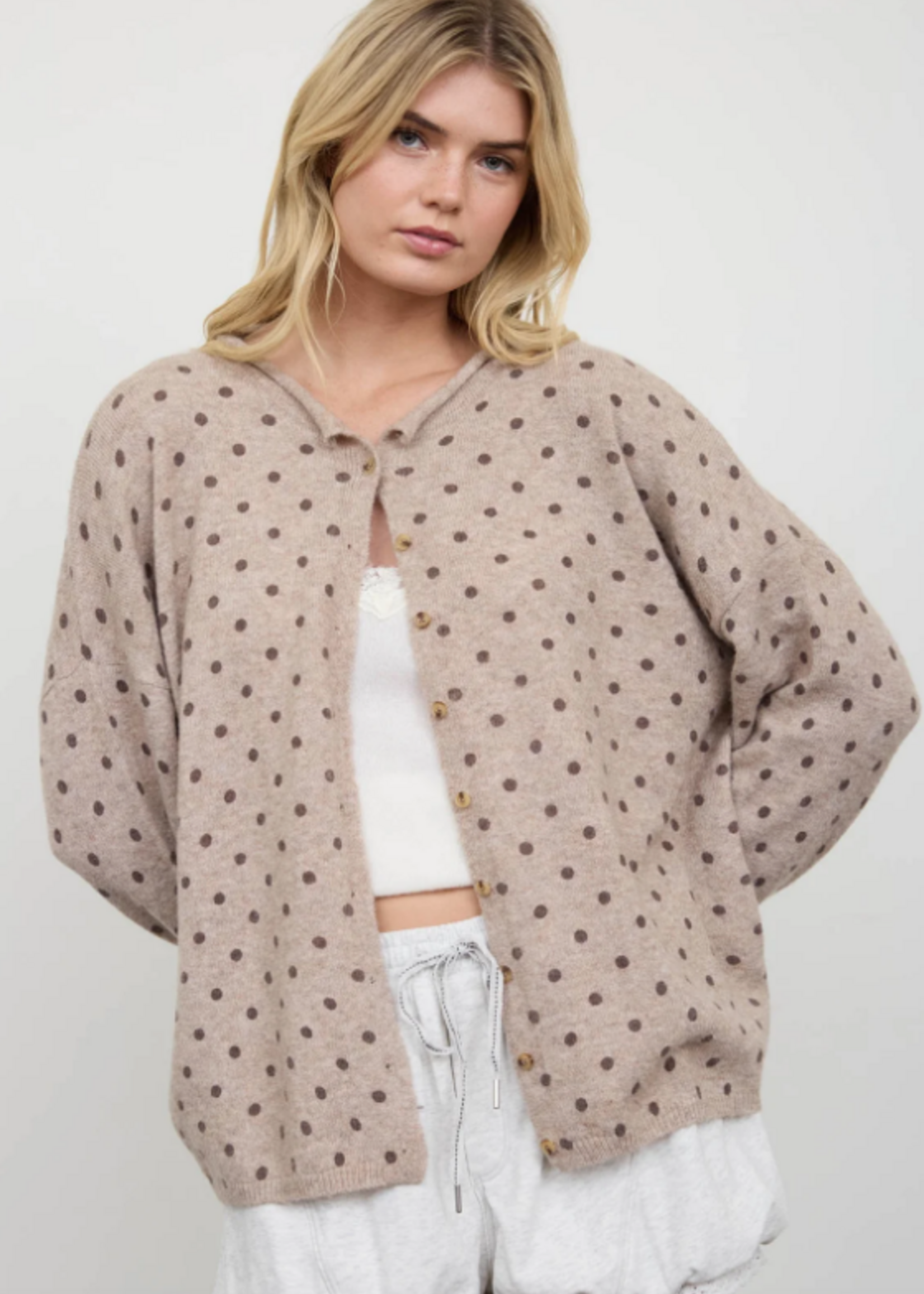 Soft Polka Dot Cardigan (2 Colors)