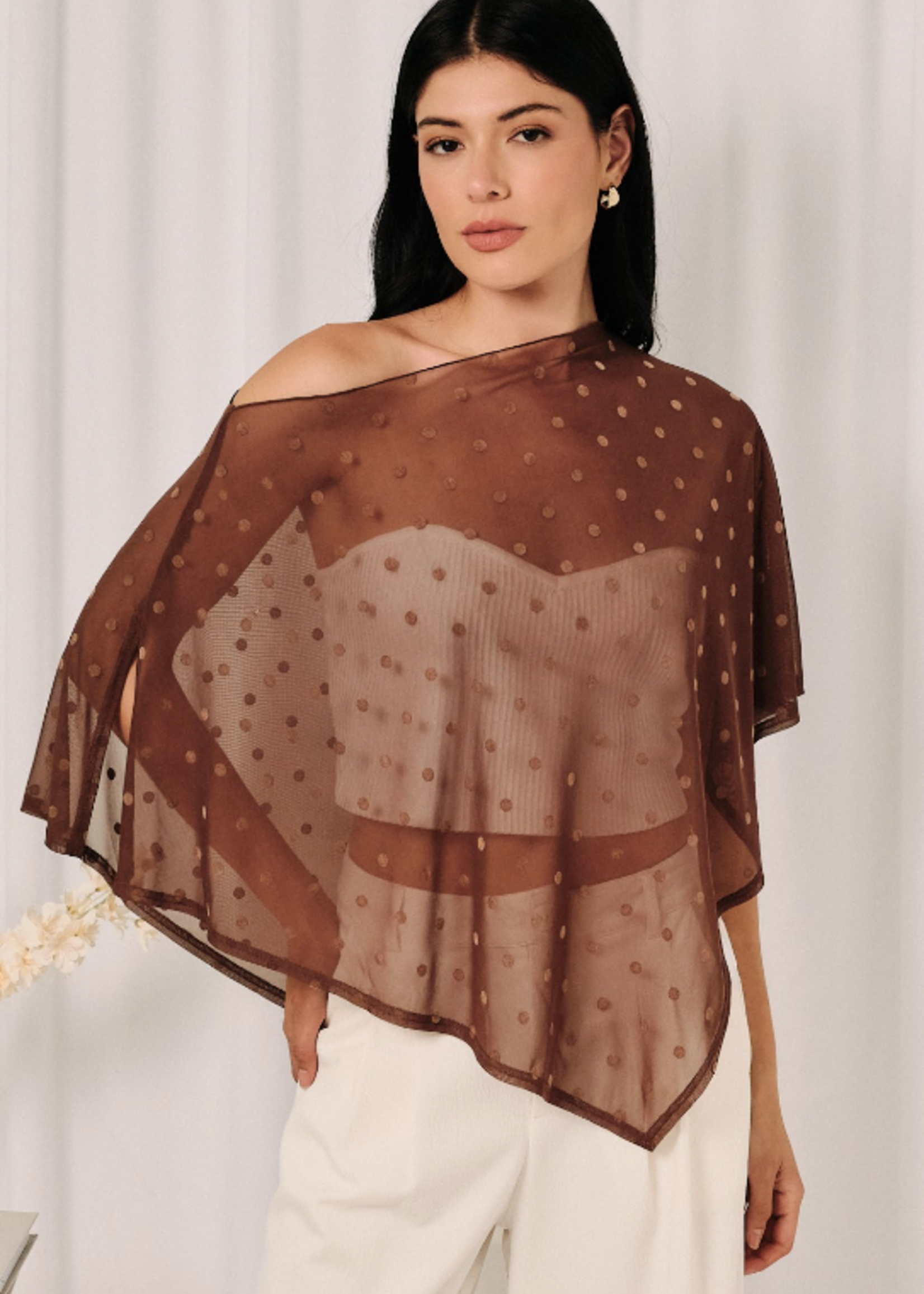 Brown Dot Poncho