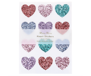 Meri Meri Glitter Heart Stickers - The King's Scribe