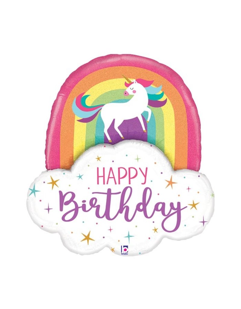 Anagram Unicorn and Rainbow Birthday Balloon