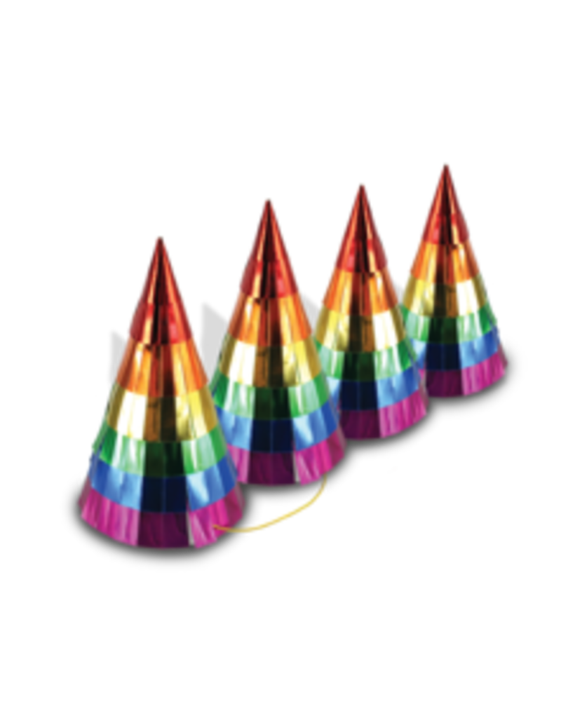 Party Partners Rainbow Fringe Party Hats Packaged