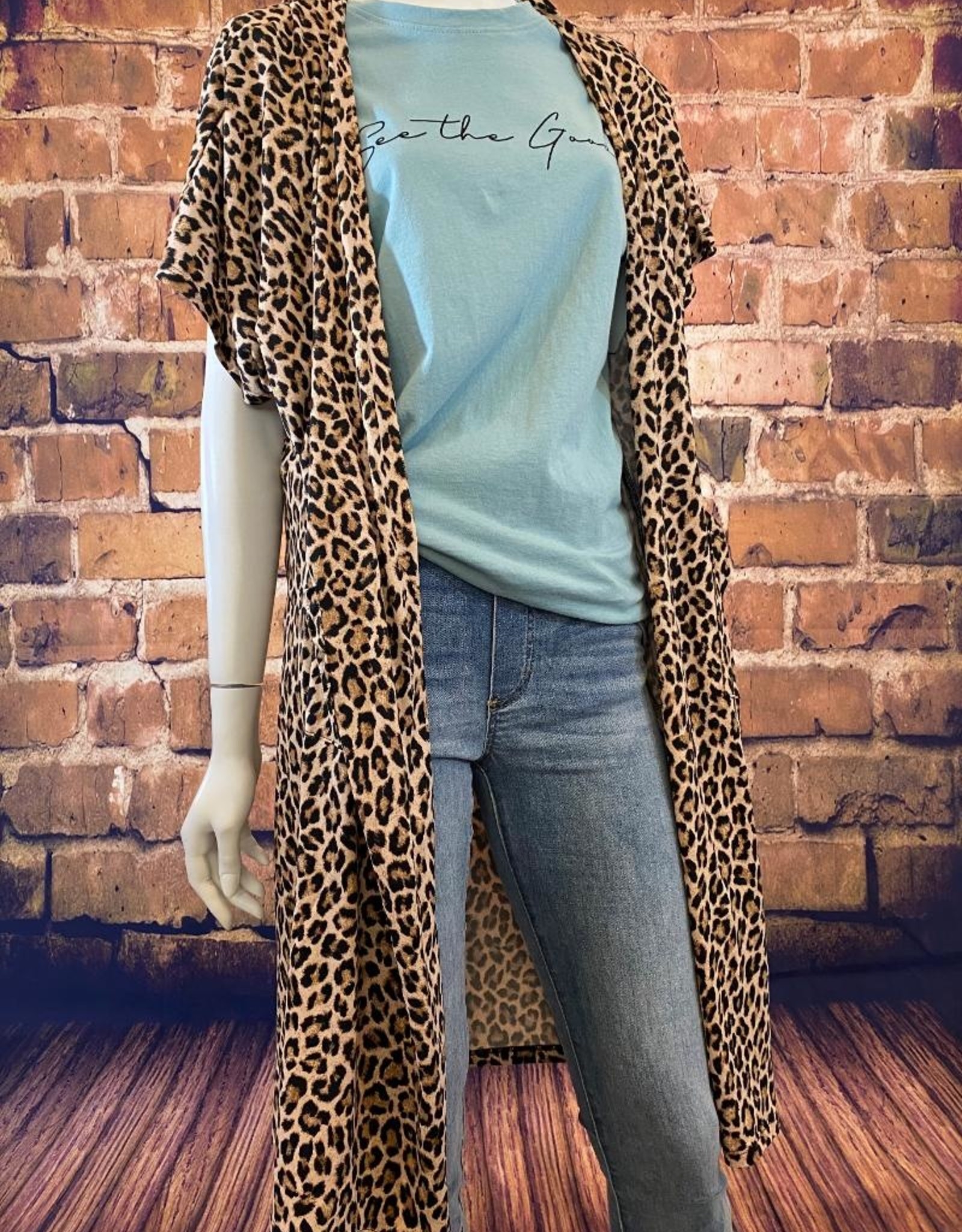 leopard cardigan short