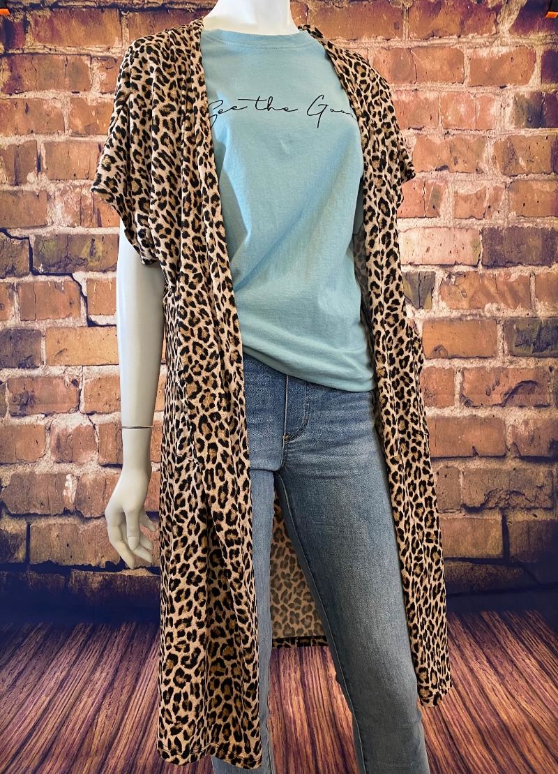 short leopard cardigan