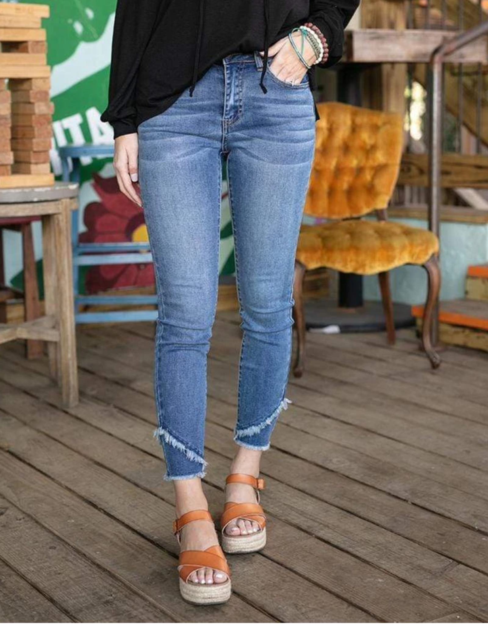 Cropped Double Hem Jeggings - Ciao 
