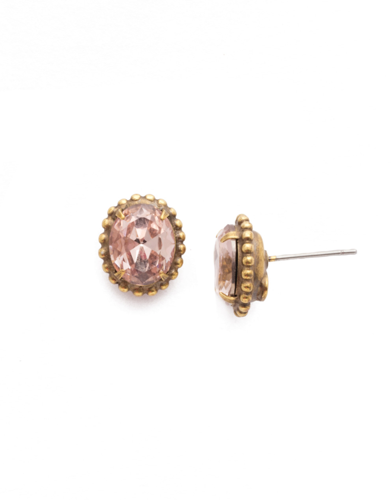 Sorrelli Oval-Cut Solitaire Earring in Antique Gold
