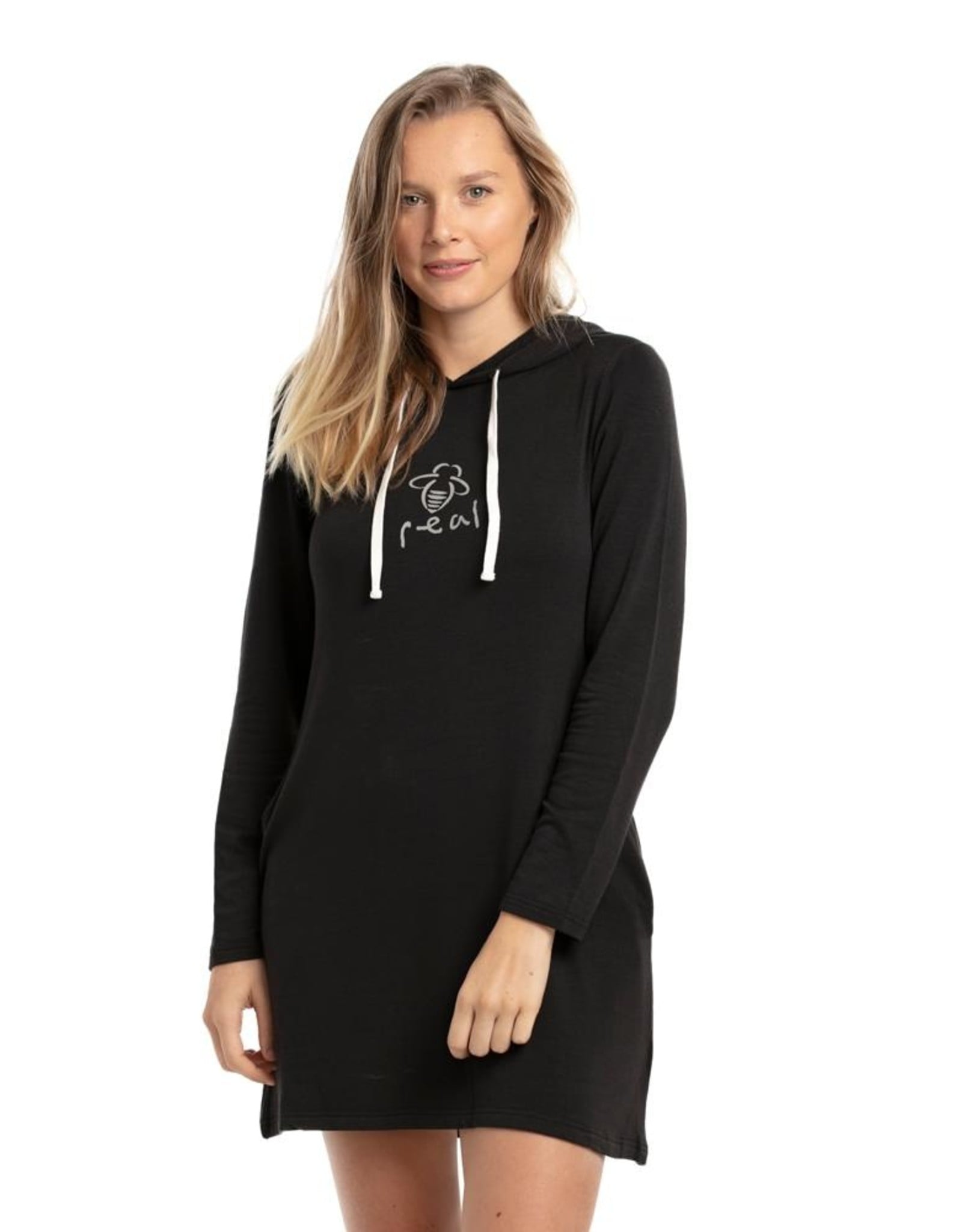 Bee Real Long Sleeve Hoodie Dress 
