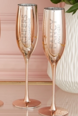 6oz Champagne Flute Cheers Rose Gold