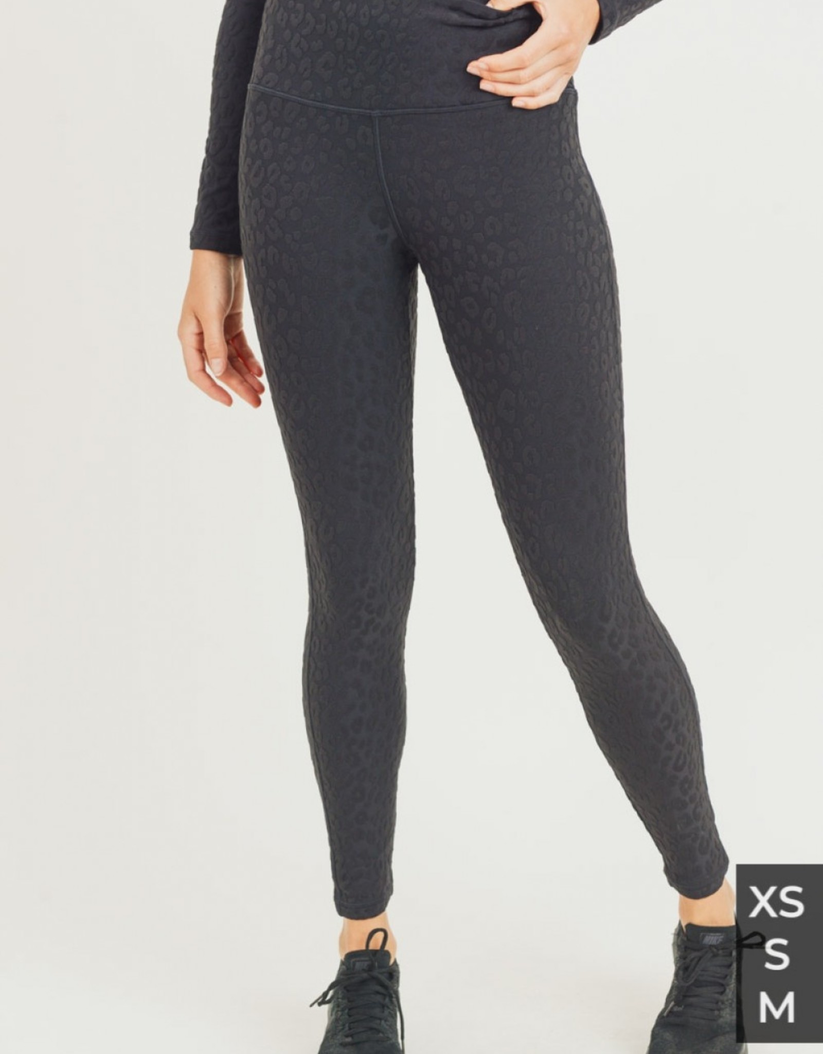Textured Leopard High waist Leggings 