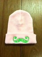 Stache Hat- Pink/Green