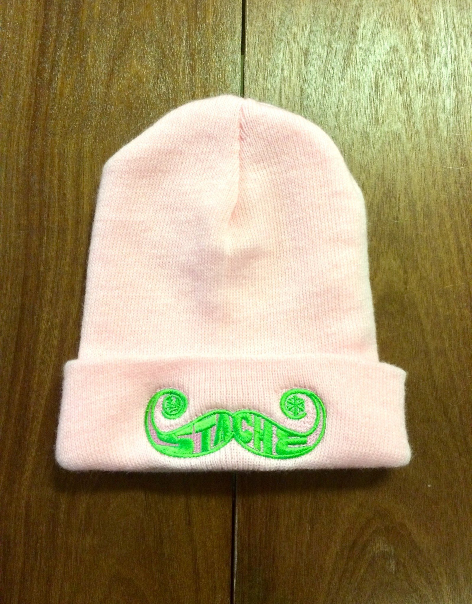 Stache Hat- Pink/Green
