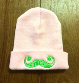 Stache Hat- Pink/Green