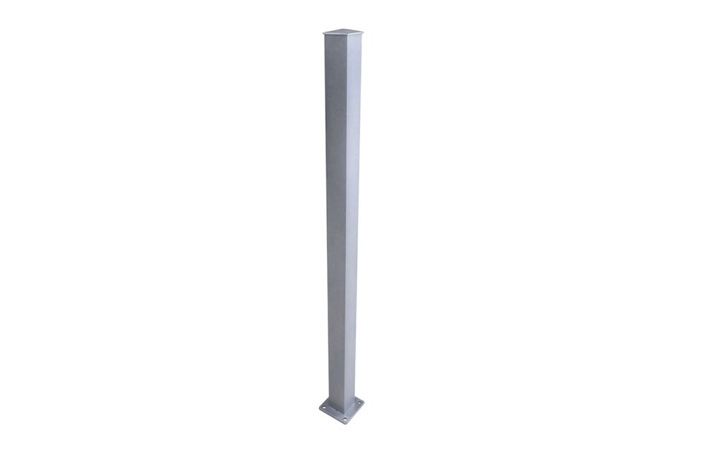 Crystal Rail Support Post - Satin Aluminum