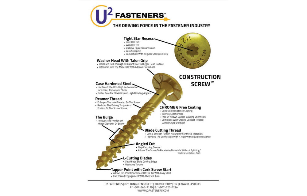 U2 Construction Lag Screw 5/16"