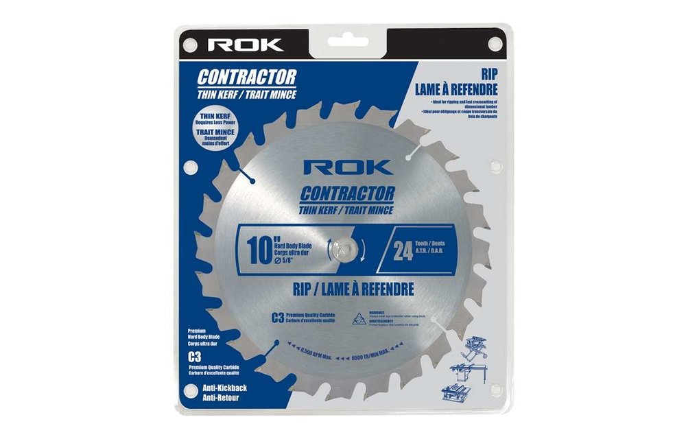 ROK 10-inch x 24-tooth Thin Kerf Rip Saw Blade