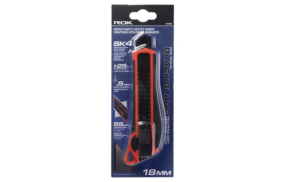 ROK 18mm Utility Knife Black Blade