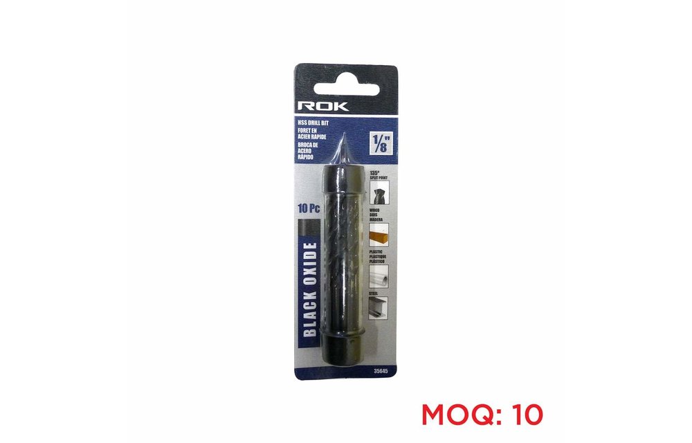 ROK Drill Bit HSS 1/8-inch 10-piece