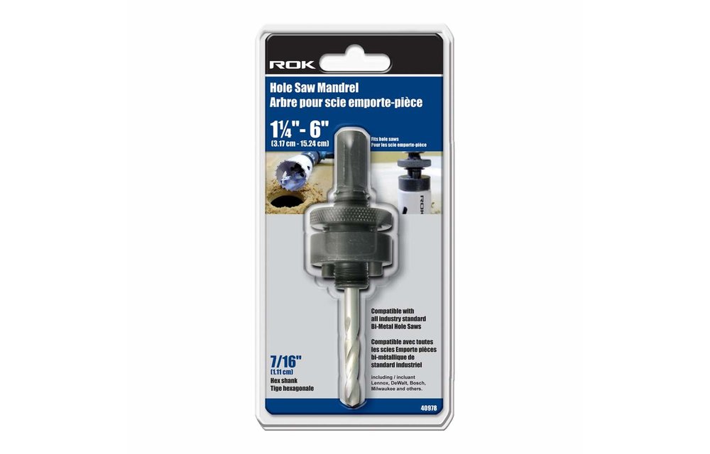 ROK Hole Saw Arbor 7/16-inch Hex
