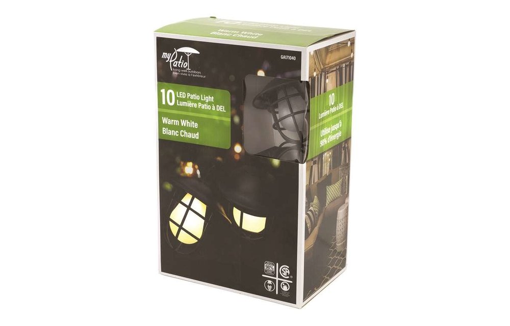 MyPatio 10' LED Patio Lights 10-light - Cafe