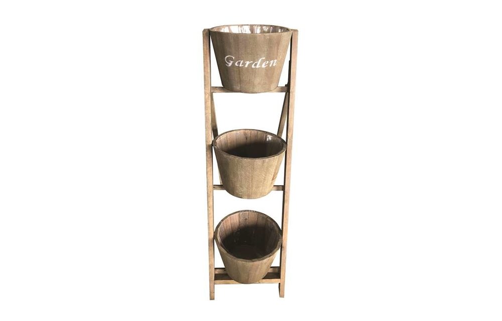 Planter Stand With 3 Pots