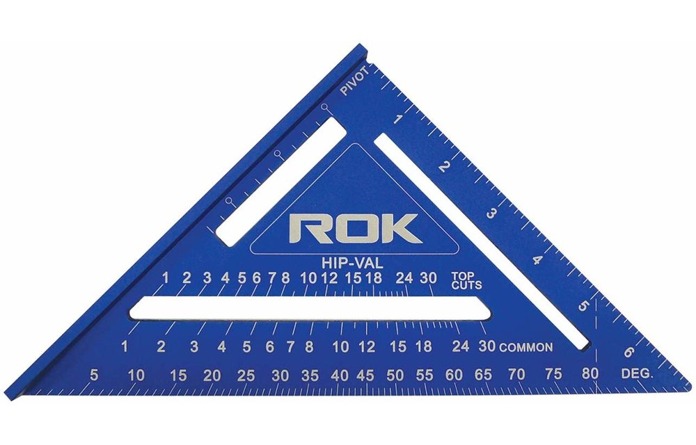 ROK 7" Aluminum Rafter Layout Speed Square