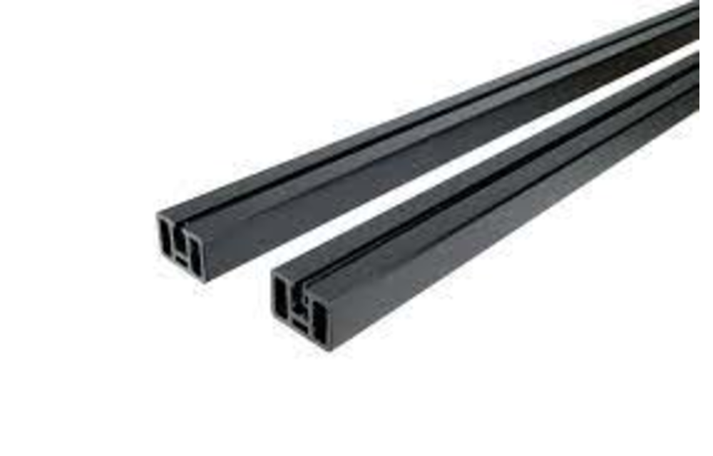 Fortress AL13 PureView Top and Bottom Rail 6' Black(2/pk)