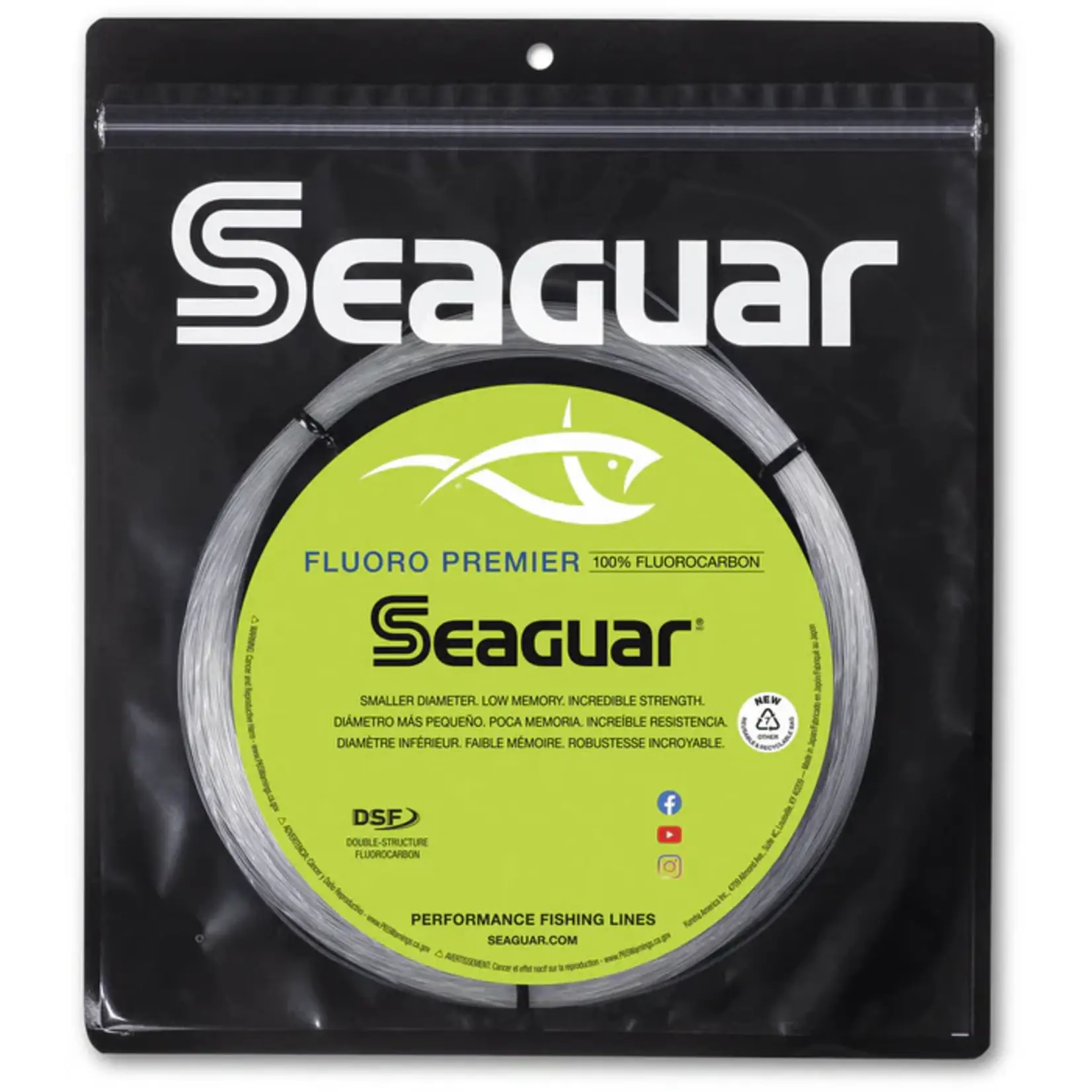 Seaguar Fluoro Premier 100% Fluorocarbon Leader - 25 Yd Spool