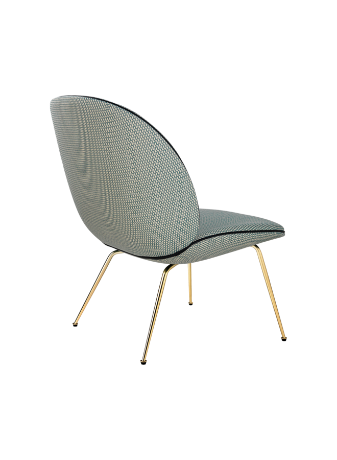 Beetle Lounge Chair - Fully Upholstered, Conic base, Antique Brass