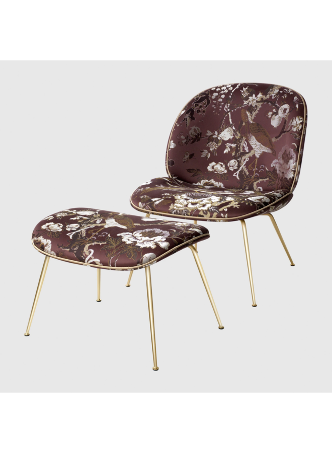 Beetle Lounge Chair - Fully Upholstered, Conic base, Brass Semi Matt