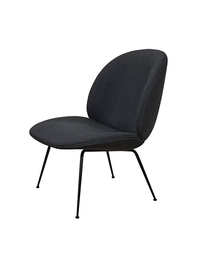 Beetle Lounge Chair - Fully Upholstered, Conic base, Black Matte