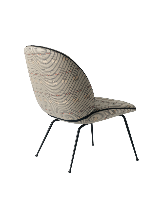 Beetle Lounge Chair - Fully Upholstered, Conic base, Black Matte